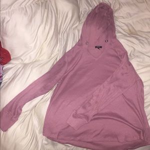 Lights pink long sleeve with a hood